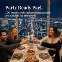 Prestee 100 Pack Clear Plastic Champagne Flutes - 4.5 oz Durable Disposable Champagne Glasses for Parties, Weddings, Toasting and Large Celebrations - Elegant Wine Glasses Stemware for Easy Cleanup, 100 Count