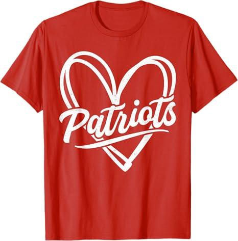Vintage Patriot Design Men Women Kids T-Shir, Red Small