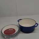 MEIGUI 5QT Cast Iron Dutch Oven, Enameled Non-Stick Oven, Round Dutch Pot with Lid, Pre-Seasoned Large Dutch Oven Liners, for Sourdough Bread Baking, Braising, Soups, Family Sharing, Blue
