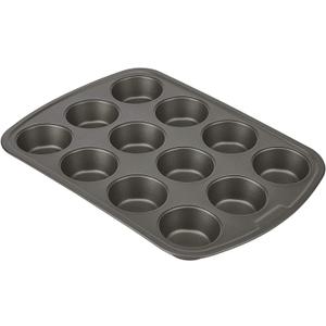 GoodCook Everyday Nonstick Steel Muffin Pan, 12 cup, Gray