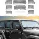 Windshield Sunshade Sun Shade Heat Shield Window Sun Visor Mat for Jeep Wrangler JLU 4 Door 2018-2024,8PCS