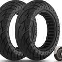 10x2.5 Inch Solid Tire, Fit for 60/70-6.5 Original Tire, Fit for Hiboy S2 MAX/MAX Pro/ max3 NAVEE S65C OKAI EA10/ ES520B Hover-1 Alpha ESKUTE MAX Zero 10/ 10x Electric Scooter, Black 2pcs