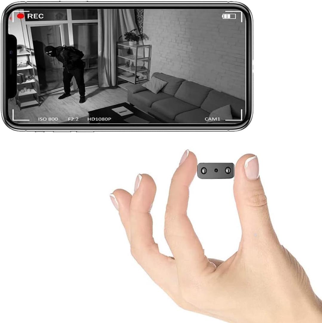 Mini Spy Camera WiFi, Smallest Hidden Cameras HD1080P for Home Security Surveillance, Small Portable Nanny Cam with Phone App, Motion Detection, Night Vision for Indoor (Grey)