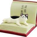 Cute Cat Lay on Book Phone Stand Animal Resin Gifts for Cat Lovers, Home & Office Fashion Accessories(Red)