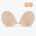 Niidor Adhesive Bra Strapless Sticky Invisible Push up Silicone Bra for Backless Dress with Reusable Nipple Covers B