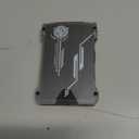 Minimalist Wallet for Men- Slim Aluminum Metal Money Clip Wallet with Clear ID Card Holder, Carbon Fiber Wallet, RFID Blocking,Holds up 15 Cards with Cash Clip,Ultra-Thin Tactical Wallet- Orange