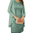 GRACE KARIN Women's Sequin Dress - Wedding Guest & Mother of The Bride Formal Dress - Two Piece Knee Length, 2XL