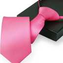 Alizeal Boys Solid Color Pre-tied 2.4'' Zipper Skinny Neckties for Kids (Pink)