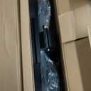 25 Inch Mobile Folding Desk - No Assembly Pneumatic Sit-Stand Desk, 29-42" Height Adjustable Rolling Laptop Desk with Hidden Wheels, 0-90 Tilt Top for Home Office, Craft & Study (Brown)