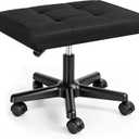 Footrest Under Desk Leg Rest Ottoman Adjustable Height Foot Stool (Black), 19.3''L x 15''W