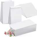 Containlol 200 Pcs Small Paper Bags, 4 lb Mini Paper Treat, Kraft Lunch Bags 5.12 x 3.15 x 9.45 for Christmas Wedding Favor Grocery Candy Cookie Sandwich Popcorn Bread Snack (White)