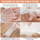 Stainless Steel Sink Strainer with 200 Disposable Filters  Kitchen Drain Basket Anti-Clogging, Easy Clean,Food Catcher, Fits Standard & Large Sinks