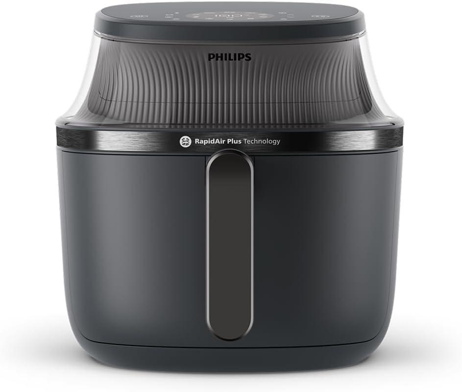 Philips Airfryer 3000 Series - Premium 6.5qt Airfryer with Window, RapidAir Plus Technology, 16 Ways to Cook, 90% Less Fat, Easy to Clean, Touchscreen, Energy Saving (NA330/00), 6.5 Quarts