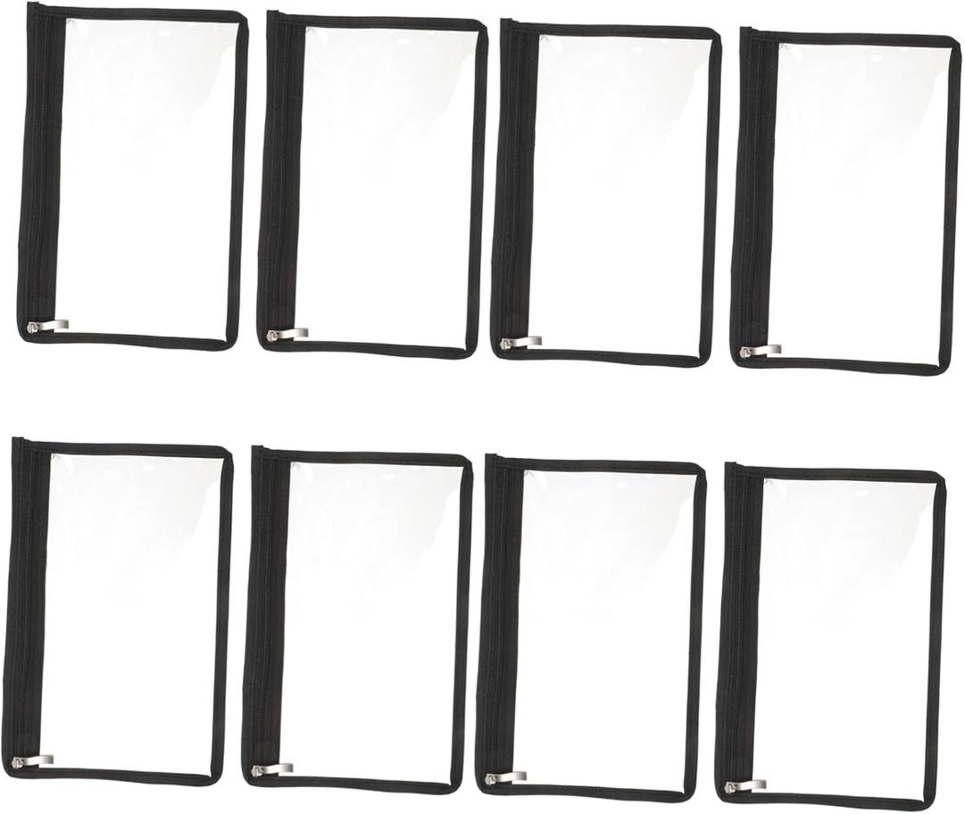 jojofuny 8Pcs Clear Zipper Pouches Transparent Organizer Bags Storage for Documents Office Supplies Travel and Makeup for Staff and Lipstick