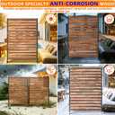 6FT Heavy Duty Wooden Privacy Screen, Upgrade Outdoor Specialty Anti-Corrosion Wood, Freestanding Privacy Fence, Balcony Patio Courtyard Outdoor Privacy Screen, Thickened and Widened Panel