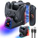 9 In 1 Controller Charging Dock for Nintendo Switch 2/Switch 1/OLED Controller, Fast Charger Station for Joy Con 2&1 and Pro Controller 2&1, Charger Accessories with RGB Light