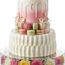 2 Pcs Clear Acrylic Cake Stand, 6 Inch & 10 Inch Round Fillable Display Risers with Hollow Bottom, for Wedding, Birthday Party, and Dessert Table Decorations