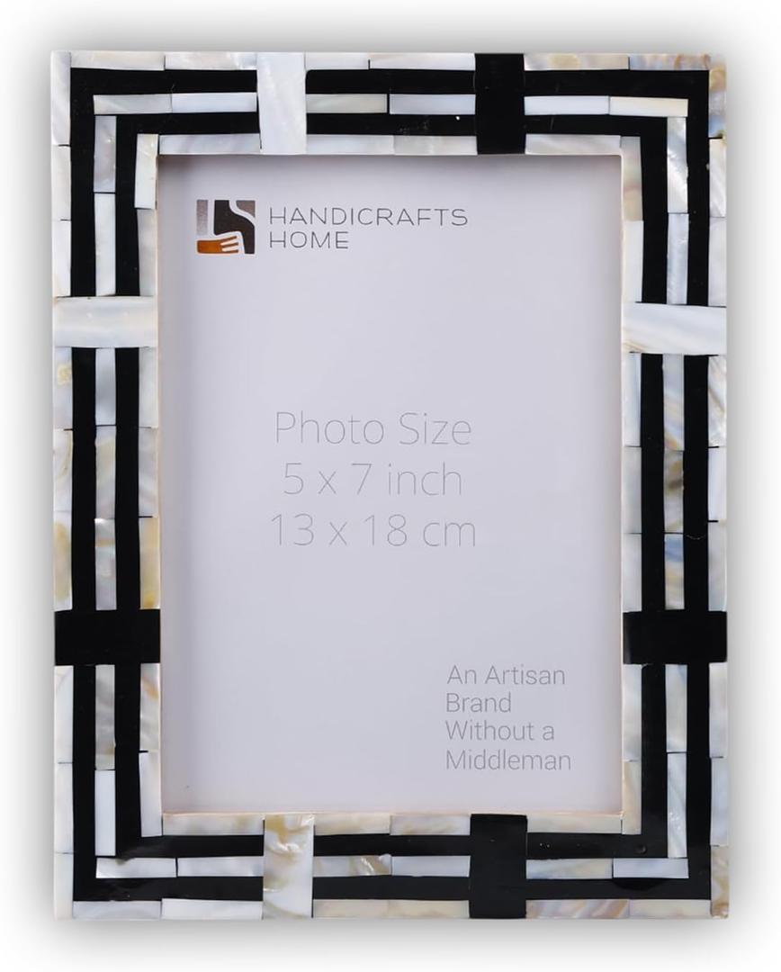 Handicrafts Home 5X7 Picture Frames  Vintage Style Wall Hanging & Desk Décor, Farmhouse Photo Frames, Living Room, Office & Home Décor, Small Picture Frame for Diploma & Wall Decor, Pearl Motif