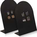 Desk Magnetic Message Board, Metal Bulletin/Memo Board with Magnetic Pen Holder and Flower Pins with Stand, Souvenir/Photo Display Board for Home, Office, Dormitory, Apartment, 8 * 11Inch (Black)