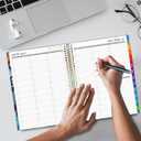 2025-2026 Appointment Book, 25-26 Planner Quarter-Hourly, Weekly & Monthly - from July 2025 - June 2026, A4 Weekly Planner with Colorful Tabs, Hardover, Note Pages, Pockets, Spiral Binding (8.5"x11")