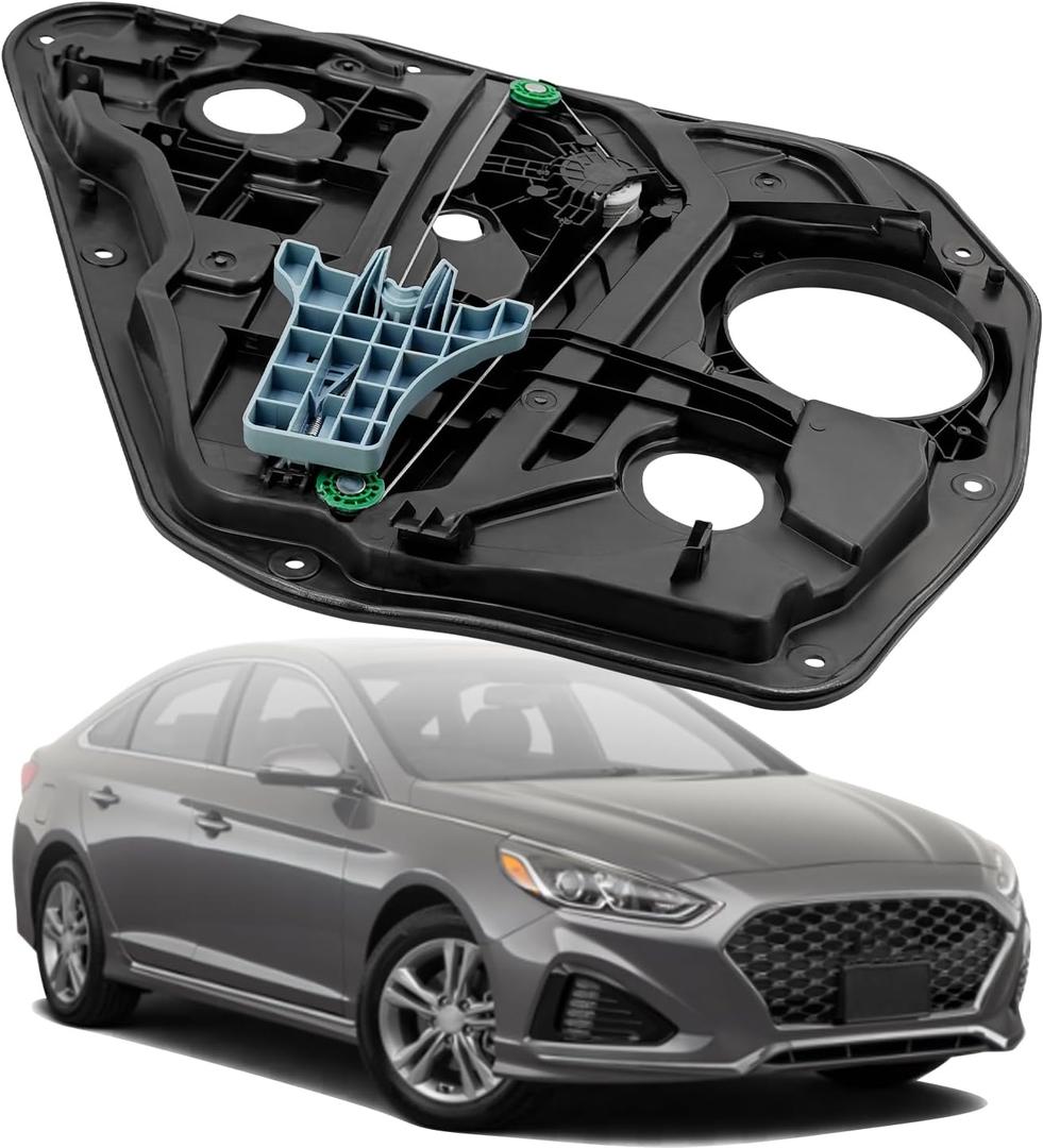83481-C1000 Rear Right Passenger Side Power Window Regulator w/Panel w/o Motor Fits for Hyundai Sonata 2.0L1.6L 2.0L 2.4L 2014-2019, 83481-C2000