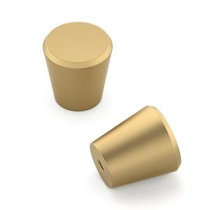 homdiy 2 Pack Gold Cabinet Knobs Brushed Brass Dresser Drawer Knobs Round Gold Kitchen Cabinet Hardware