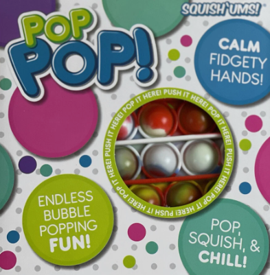Squish 'Ums Pop Pop! by Bullsitoy, Bubble Popping Fidget Sensory, Pack of 2