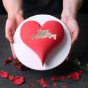 Valentine's Day Cake Toppers Gold Heart Acrylic Mirror side cake decoration, Dessert Decoration for Valentine's Anniversary Engagement Party Cake Decor Supplies 10pcs