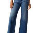 PHISOCKAT High Waisted Wide Leg Jeans for Women Stretchy Baggy Jeans Trendy Denim Pants with Pockets, Size 10