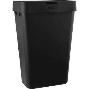 Rubbermaid Touch-Top Kitchen Trash Can with Lid, 12.2 Gallon, Black, Garbage Container for Home/Kitchen/Apartment/Garage