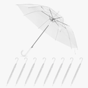 8 Pack Clear Wedding Umbrellas, High-Visibility Transparent Rain Umbrella, Firm and Durable, Easy Operation, Large Clear Umbrella for Wedding Bride Groom Photography Golf Outdoor, Transparent