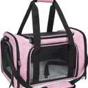 Soft Sided Carrier for Small Medium Cats Dogs,TSA Airline Approved Collapsible Travel Pet Carrier Medium Pink (17.0"L x 11.0"W x 11.0"H)