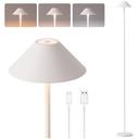 Rechargeable Floor Lamp for Indoor/Outdoor, Cordless Tall Standing Lamp with 3 Color Temps & Dimmable, IP43 Waterproof, Adjustable Height 1659 Inch, LED Floor Lamp for Living Room,Patio(White)