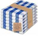 Urban Villa Kitchen Towels 100% Cotton Dish Towels for Kitchen (Set of 6) 20”x30” Dish Cloths Highly Absorbent Kitchen Linen Set with Hanging Loop Perfect for Drying Dishes Cleaning – Blue/White