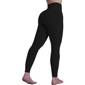 Sunzel Hidden Butt Lifting 25" Workout Leggings for Women, High Waisted Tummy Control Gym Yoga Pants (Black, L)