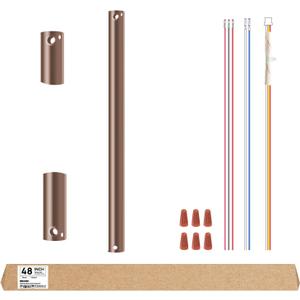 Minislak 48 inch Ceiling Fan Downrod,48" Height Ceiling Fan included 6 Extension Wire for Wide Range of Fans Down Rod, Unthreaded,Dia 1.02'',Oil Antique Bronze