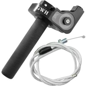 Motorcycle CNC Aluminum Universal Throttle Grip 7/8" 22mm Quick Twister with Throttle Cable for KLX CR CRF EXC XR CRF50 CRF230 50 70 110 125 230 250 Dirt Pit Bike Motorbike ATV (Red) (Black)