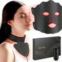 Red Light Therapy for Face & Neck, 7-Color LED Light Therapy Mask, 2600mAh Rechargeable Red Light Mask for Skin Care,With Adjustable Brightness & Timer, Suitable for Home or Travel Use