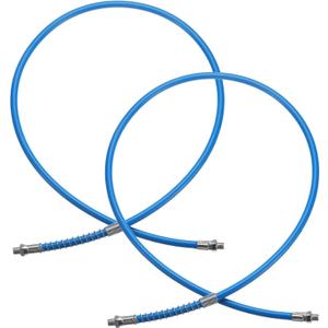 HARFINGTON 2Pcs Grease Gun Hose 47.6" 10000 PSI Spring Flex High Pressure Quick Release Grease Replacement with Coupler 1/8" NPT Threads for Grease Gun, Blue