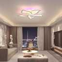Modern Ceiling Lights,50W Dimmable Flush Mount Ceiling Light with Remote for Living Room Dining Room Bedroom,3000-6000K,White