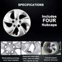 15 inch Replacement Hubcaps Fit for 2006-2011 Honda Civic, Wheel Rim Cover Compatible with 2013-2015 Honda Civic 15'' Steel Wheel; 4 Pcs (Glossy Silver)