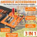 Silicone Grill Mat with Drip Pad, Premium Blackstone Griddle Accessories for Outdoor Grill Kitchen Counter, Heat-resistant BBQ Accessories for Side Shelf (Orange)