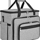 Rolling Bag with Detachable Dolly Multifunctional Rolling Briefcase Wheeled Bag for Work, Teaching, Office, Craft, Grey