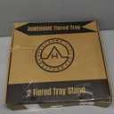 Farmhouse 2 Tiered Tray Stand for Home Decor, Wooden Serving Tiered Tray for Coffee Bar Table Centerpiece, Decorative Trays Kit for Countryside, Round Rustic Stand for Cake Cupcake(White)