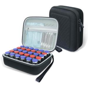 Krypthos 30 Slots Insulin Vial Protector Case, Insulin Vial Organizer Bag for Diabetics Standard 10ml Vials, Insulin Carrying Case Fridge Holder Storage Holder, No Ice Pack