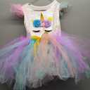 LED Light Unicorn Costume for Girl Birthday Decorations Halloween Christmas Party Outfit Princess Tutu Dress, Size 3-4T