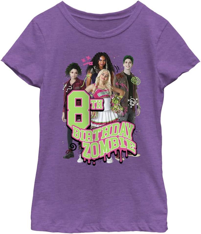 Disney Girl's Birthday Group 8 T-Shirt, Pur Berry, Small