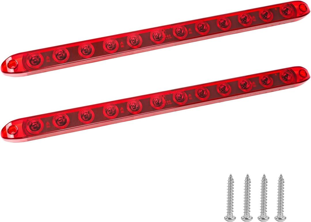 Red Trailer Light Bar, 17Inch 12 LED Trailer Brake Tail Light Stop Turn Park Brake Light Waterproof Enclosed Trailer Lights for Boat Truck RV UTV ATV
