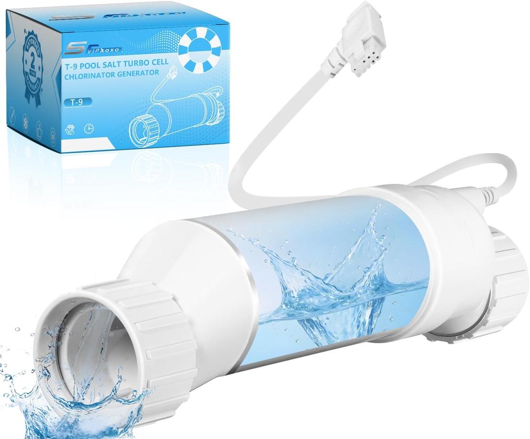 T-9 Salt Cell for Pool Chlorinator System Fits Hayward Cell T-9 W3T-Cell-9 BLT9H AquaRite, AquaTrol & More Salt Water Pool Up to 25K Gallon