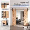 EaseLife 8 FT Double Sliding Barn Door Track and Handle Hardware Kit,Straight Pulley,Slide Smoothly Quietly,Easy Install (8FT Track Kit for 20"~24" Wide Double Door)